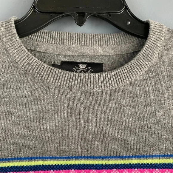 Threadbare Fair Isle Gray Crewneck Print Sweater - Picture 5 of 9